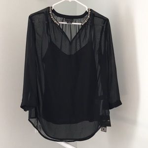 Sheer black top